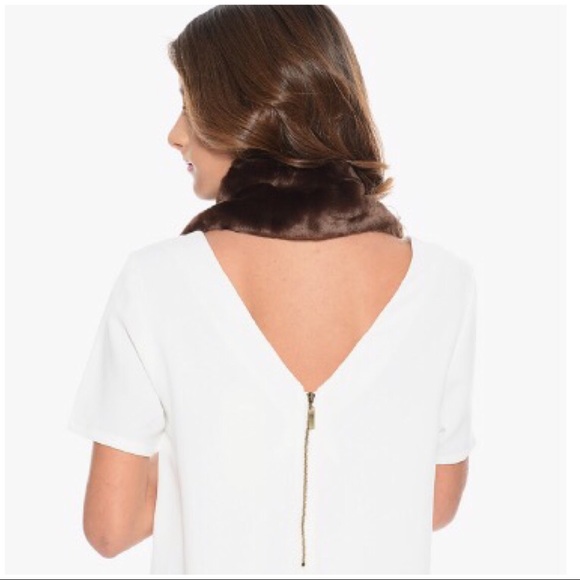 Scarf Faux Fur Plush Winter Warm Brown - Picture 2 of 4